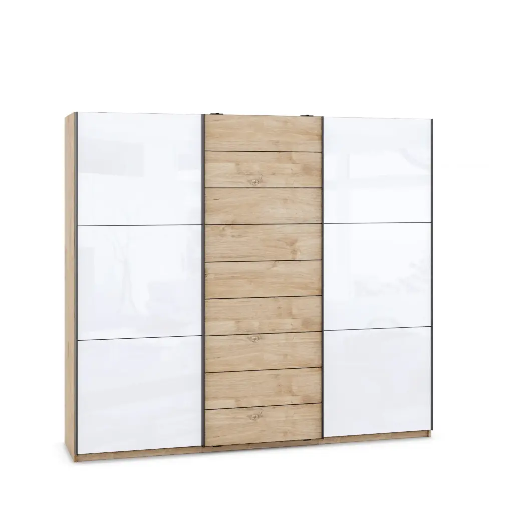 [008433] Гардероб XLine 09 (gold harbor oak + white gloss MDF, 180, V10)