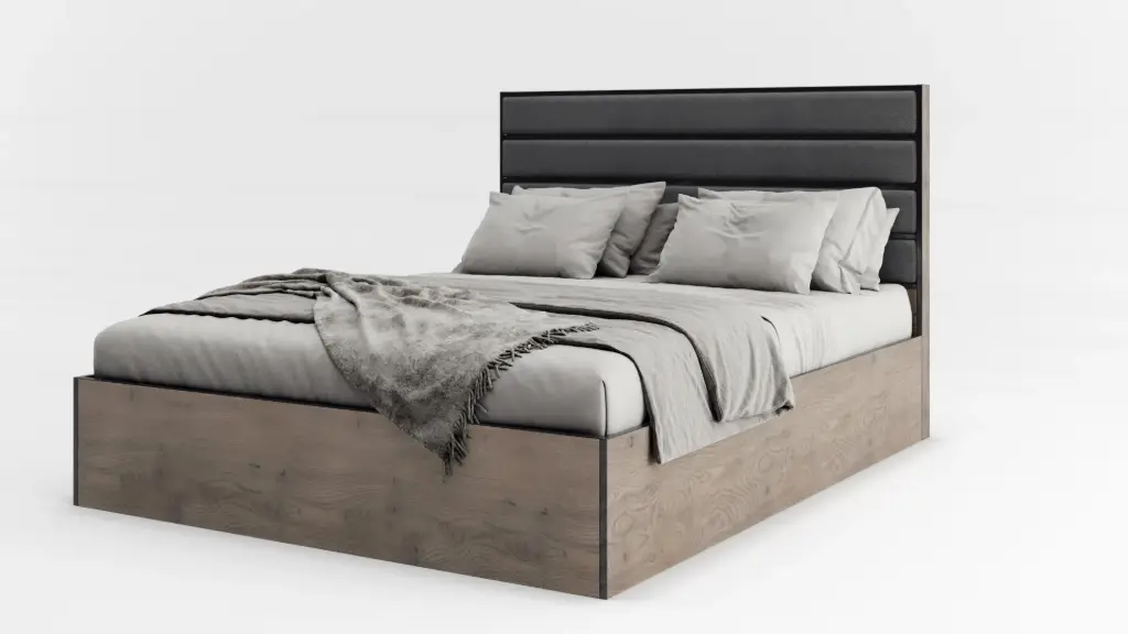 [009078] Легло Toledo (дъб кремона каноло + МДФ черен гланц, 140 х 200 см)