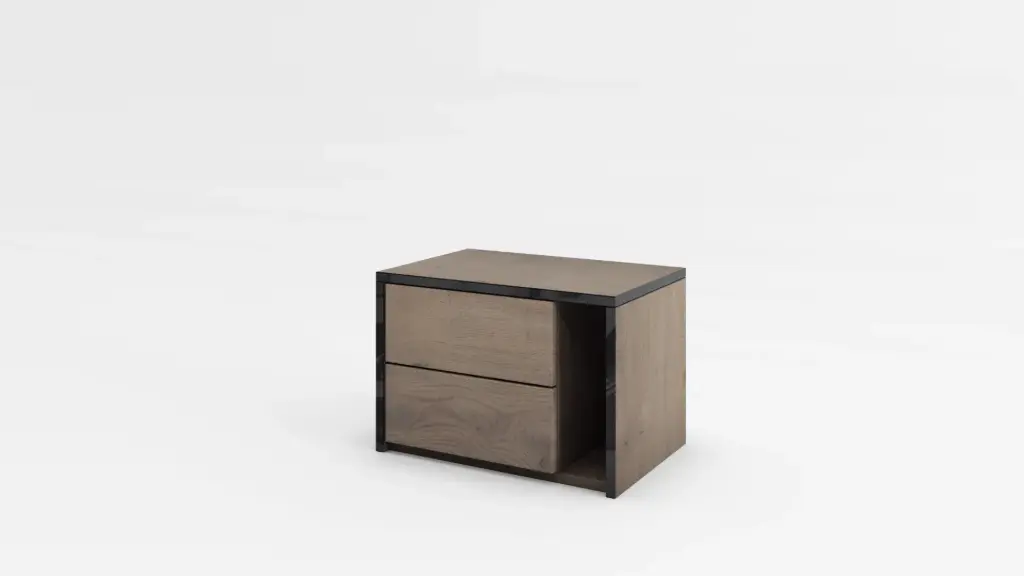 [009081] Нощно шкафче Toledo (canollo cremona oak + black gloss MDF)