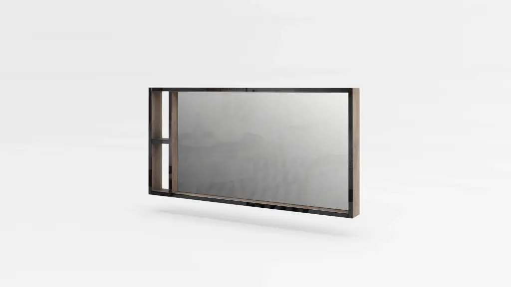 [009082] Огледало Toledo (canollo cremona oak + black gloss MDF)