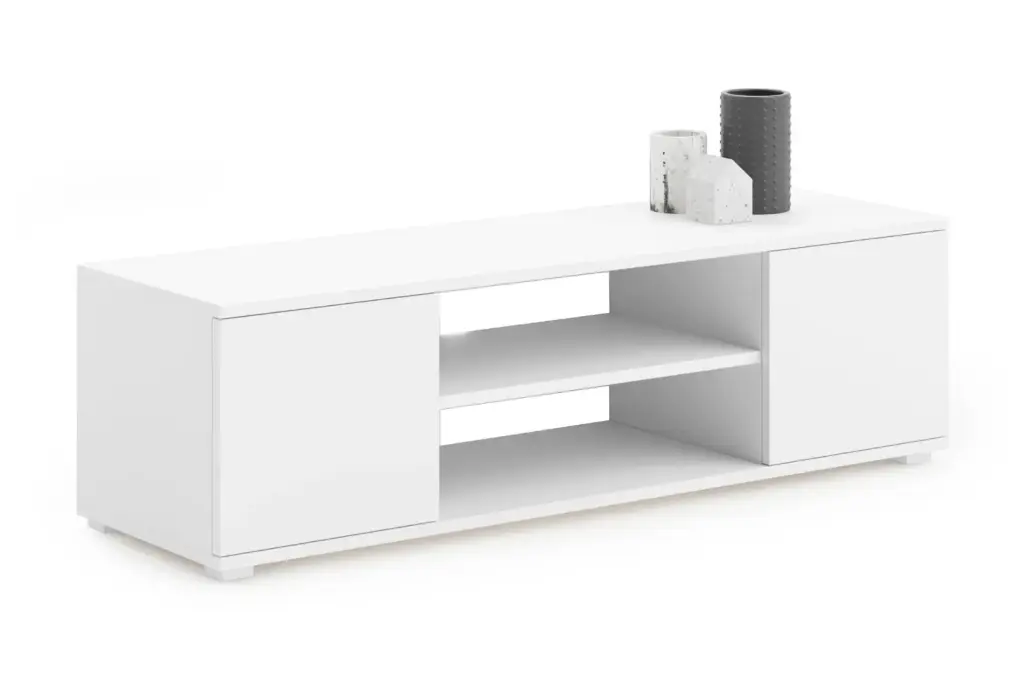 ТВ шкаф Focus с пластмасови крака 155см бял