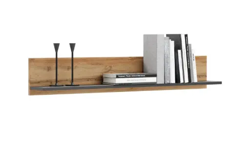 Полица Shelf (черно + златен дъб крафт)