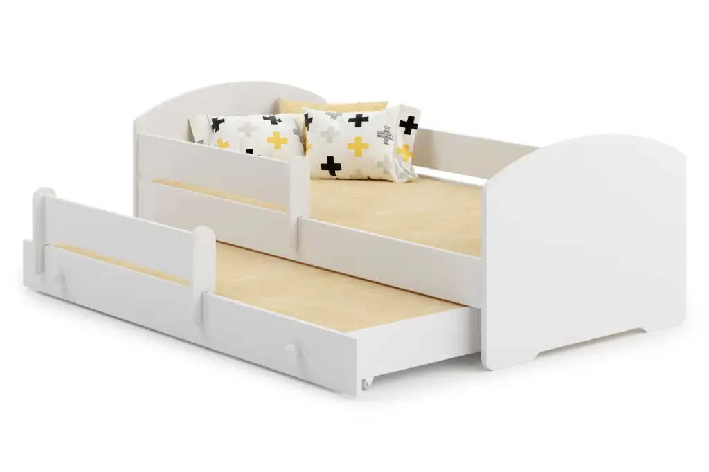 Детско двойно легло LUK II 160 х 80 с 2 матрака - бяло