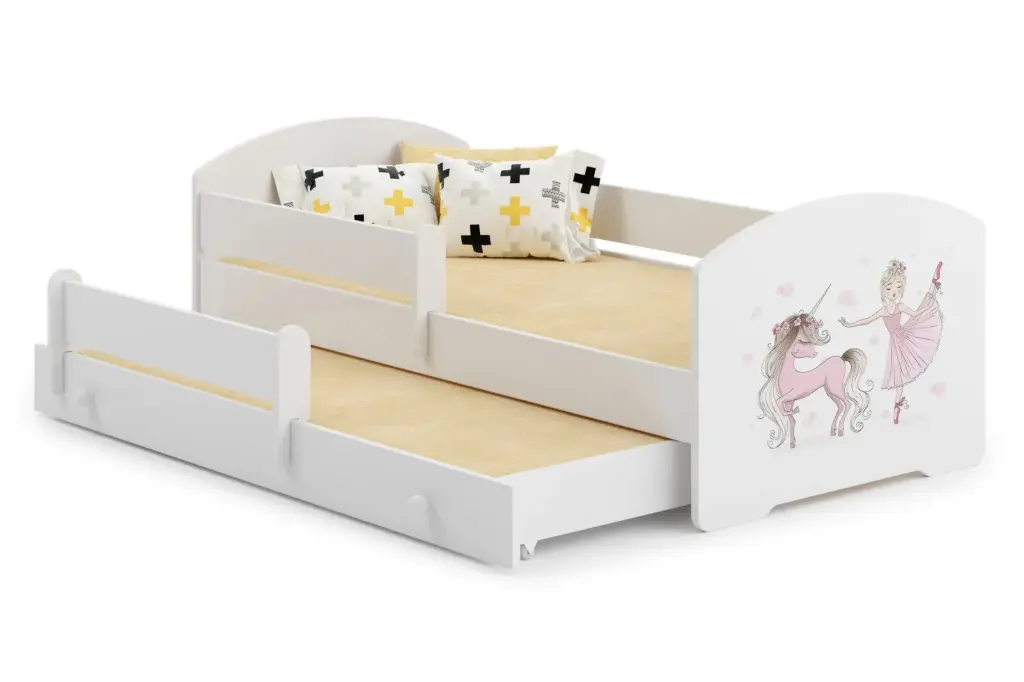 Детско двойно легло LUK II 160 x 80 с 2 матрака и различни мотиви