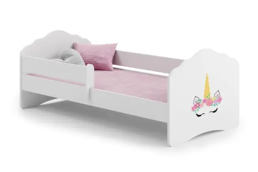 Детско легло FALA с парапет с различни мотиви (160 х 80 см, unicorn) — снимка 1