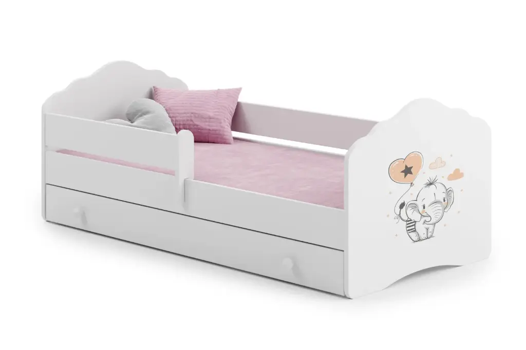 Детско легло FALA с парапет и чекмедже с различни мотиви