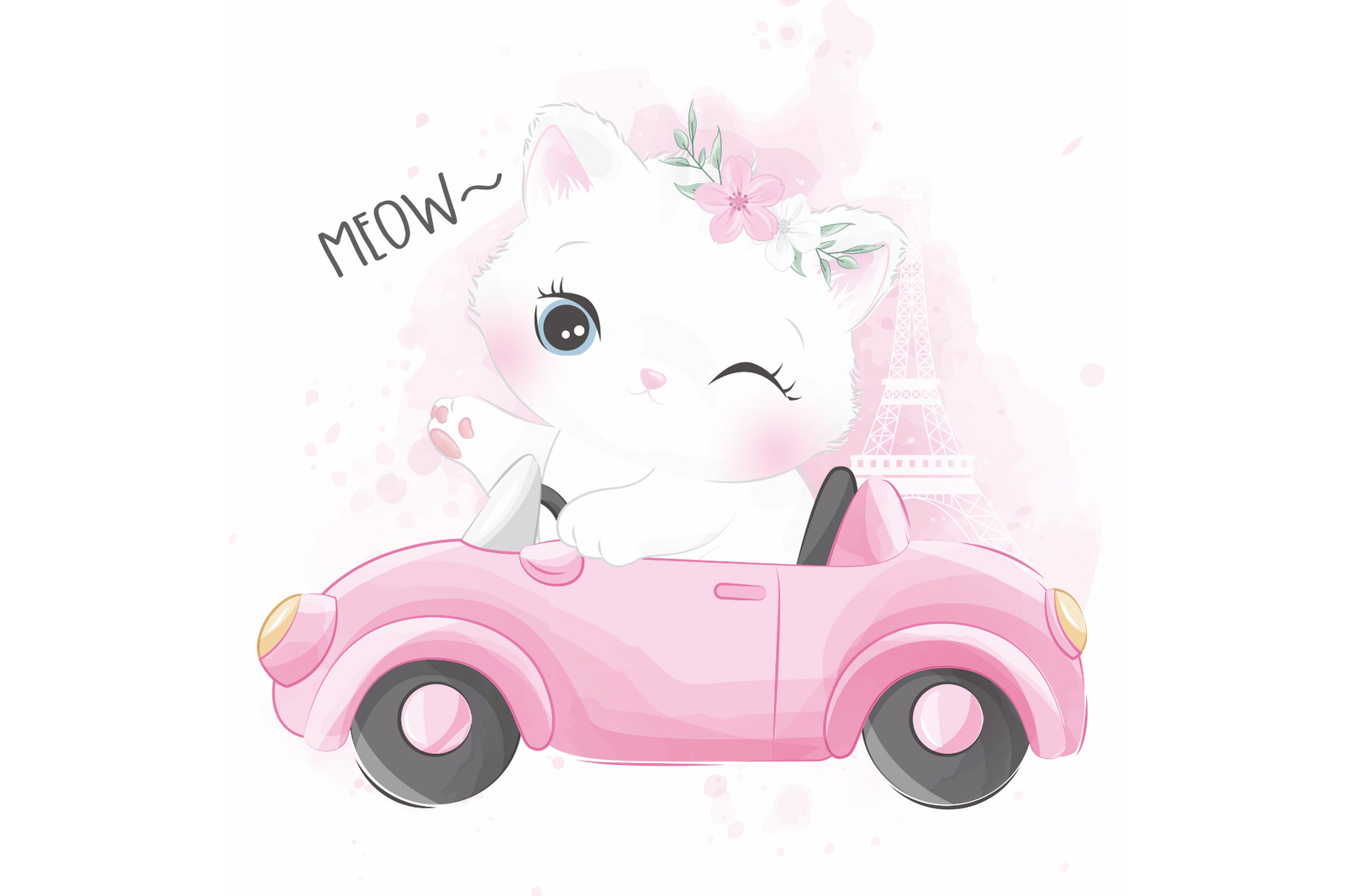 Мотив: car with kitten